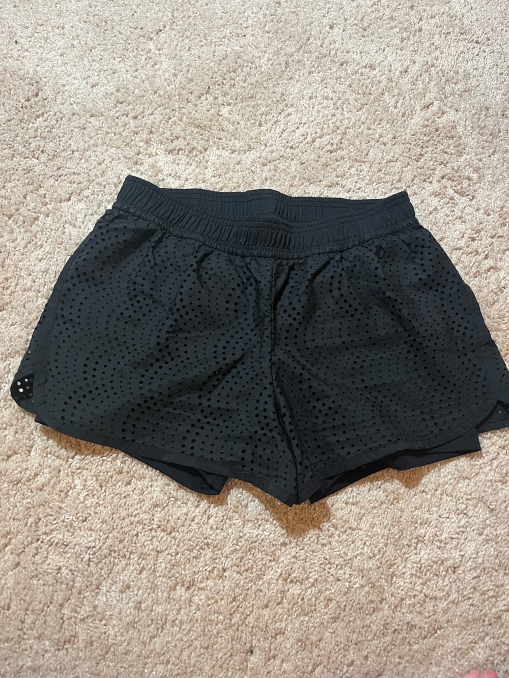 Champion Black Eyelet Girls Athletic Shorts